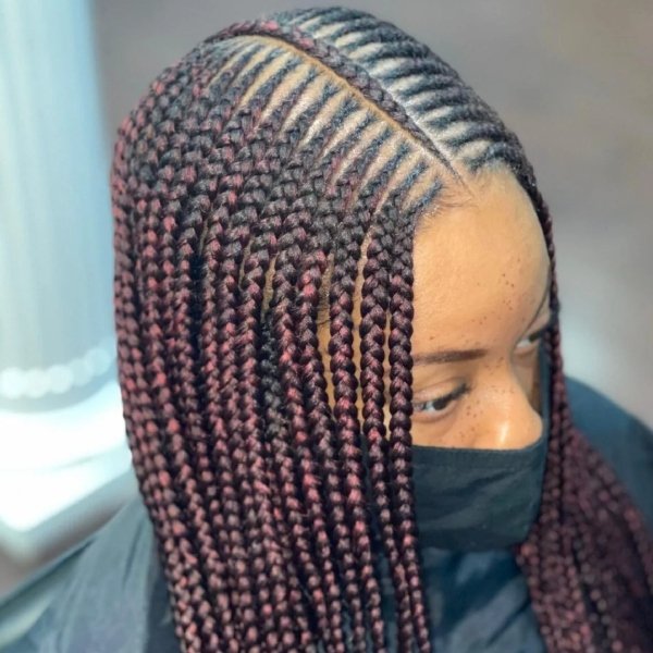Flip-over Fulani Braids